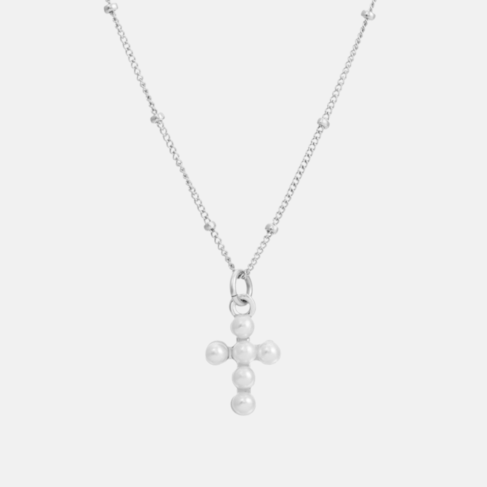 Celeste Pearl Cross Necklace